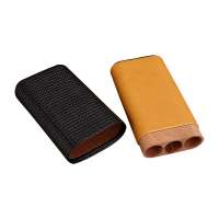 quality cedar wood tube cigar case portable for 3 cigars