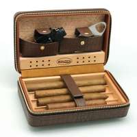 modern leather cigar travel humidor manufacturer wholesale solid cigar bag cedar wooden  cigar humidor