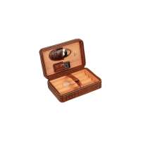 Cedar Wood Lined Portable Leather Cigar Box Dimensions