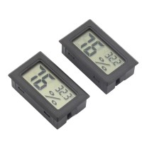 galleon Black Square shaped Cigar Digital Lcd hygrometer/Thermometer cigar humidor box